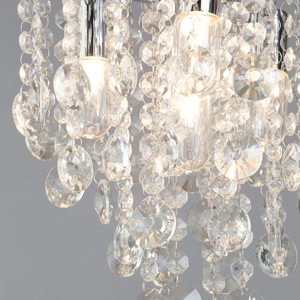 Cirrus Small Bathroom Flush Ceiling Light, Chrome - Image 4