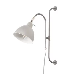 Clark Adjustable Plug-In Wall Light, Grey