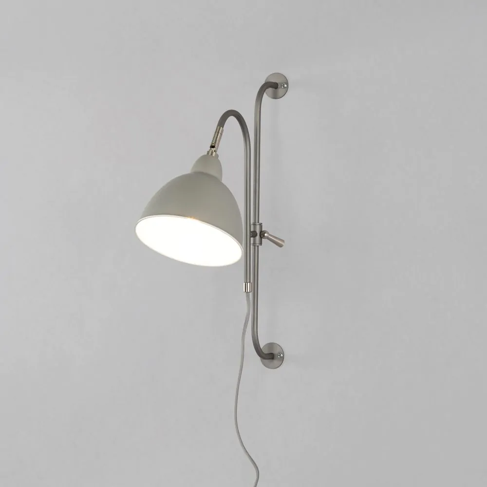 Clark Adjustable Plug-In Wall Light, Grey - Image 3