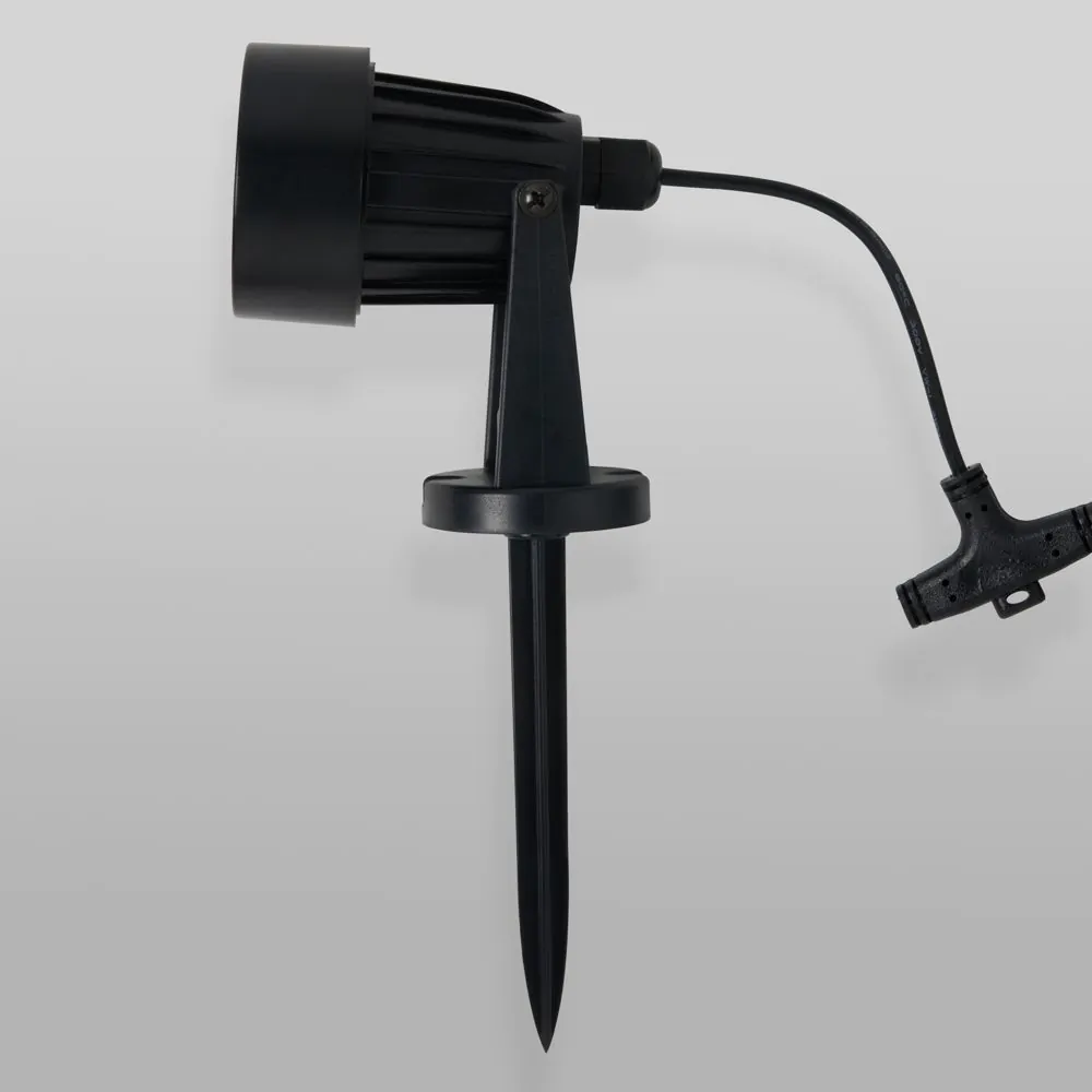 Claude RGB LED Outdoor Solar Garden Spike Light Kit, Black - Image 4