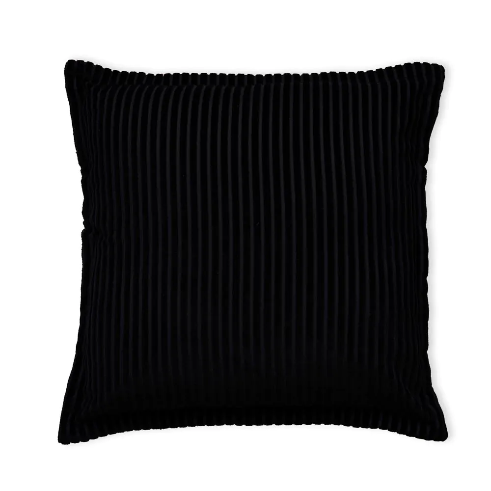Corduroy Cushion, Black - Image 2