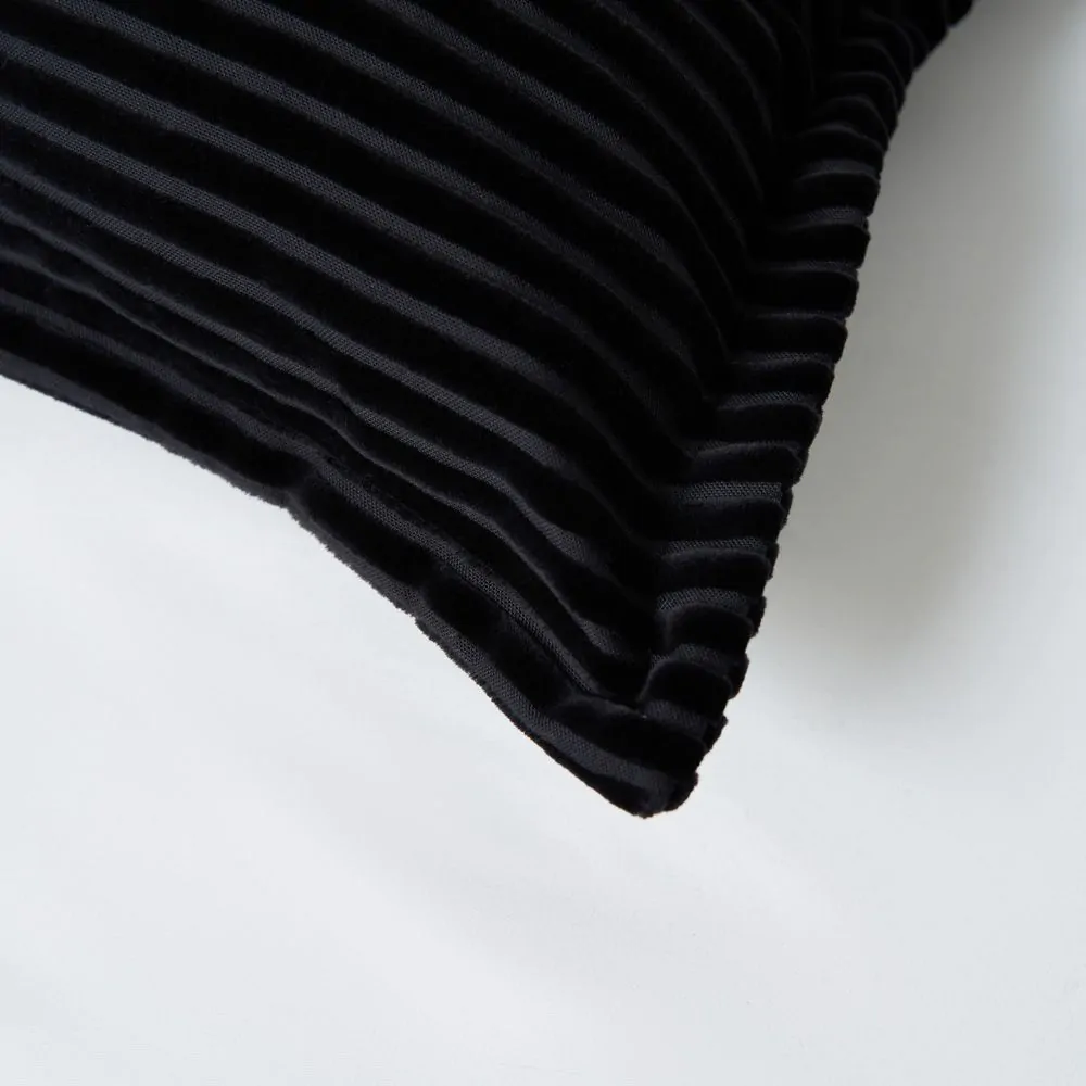 Corduroy Cushion, Black - Image 4