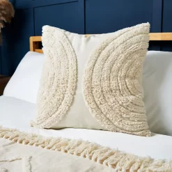 100% Cotton Tufted Cushion, Natural