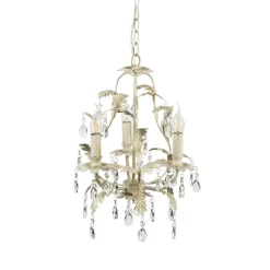 Cristalo 3 Light Chandelier, Cream