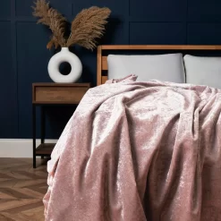 Crushed Velvet Throw, Blush