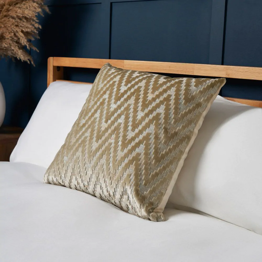 Cut Velvet Cushion, Ivory