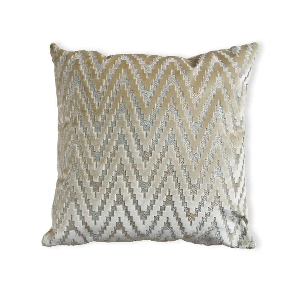 Cut Velvet Cushion, Ivory - Image 2