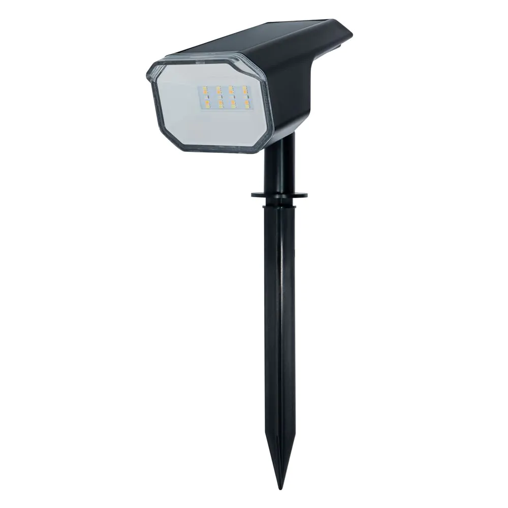 Danic LED Outdoor Solar Ground Spike Light, Black