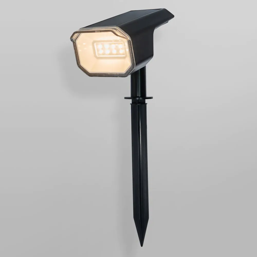 Danic LED Outdoor Solar Ground Spike Light, Black - Image 3