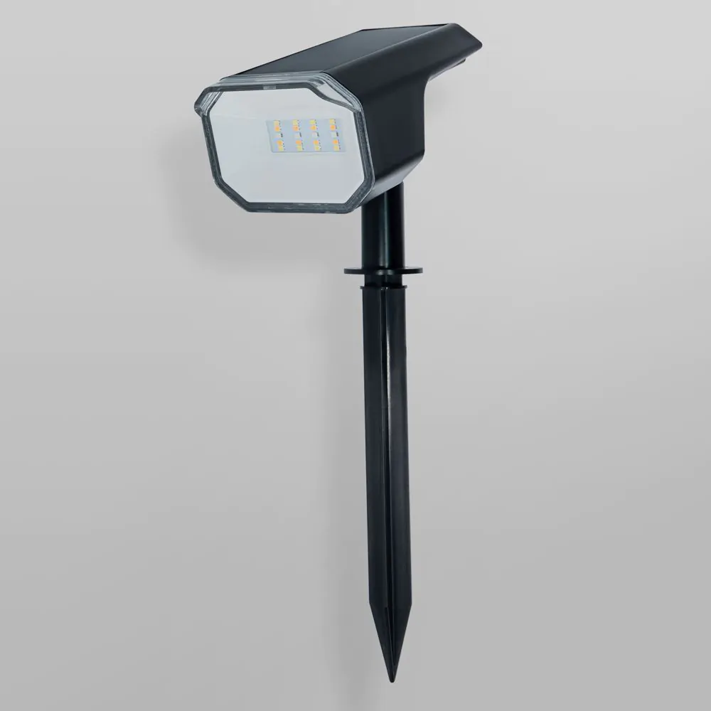 Danic LED Outdoor Solar Ground Spike Light, Black - Image 4