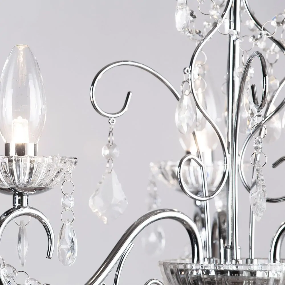 Daphne 3 Light Bathroom Chandelier, Chrome - Image 5