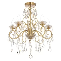 Daphne 5 Light Bathroom Chandelier, Satin Brass