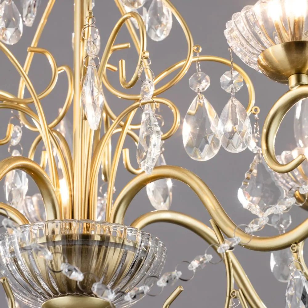 Daphne 5 Light Bathroom Chandelier, Satin Brass - Image 5