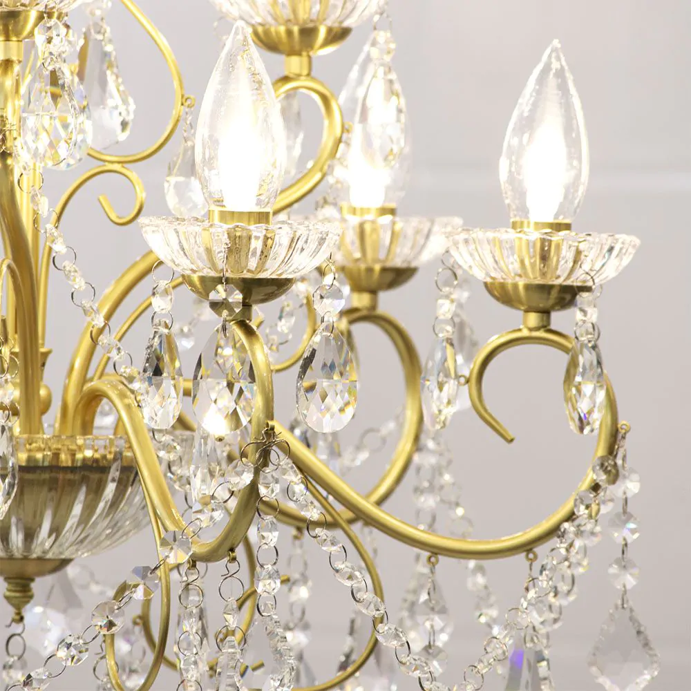 Daphne 9 Light Bathroom Ceiling Pendant, Satin Brass - Image 8