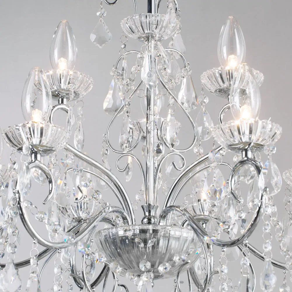 Daphne 9 Light Bathroom Ceiling Pendant, Chrome - Image 5