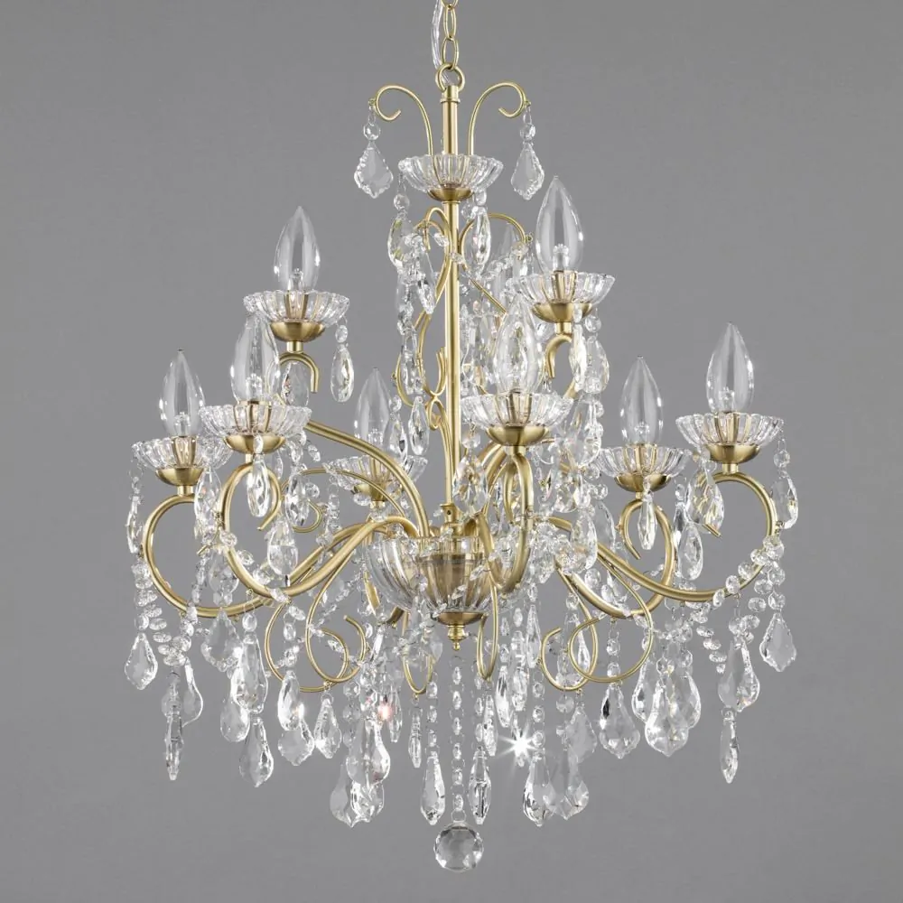 Daphne 9 Light Bathroom Ceiling Pendant, Satin Brass - Image 5