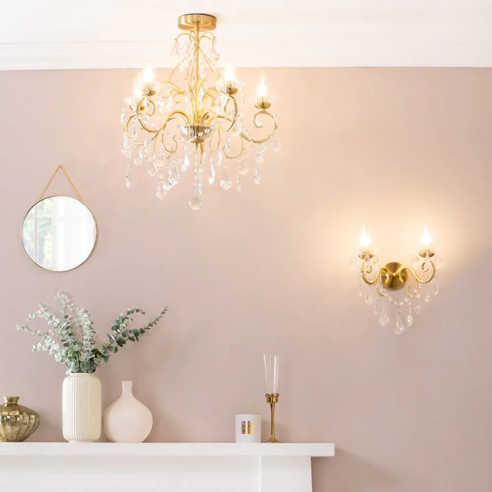 Daphne 5 Light Bathroom Chandelier, Satin Brass - Image 2