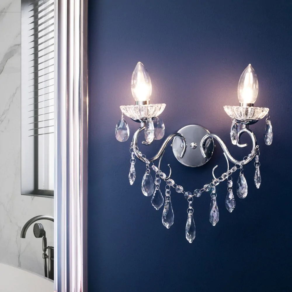 Daphne Bathroom Wall Light, Chrome - Image 2