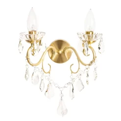 Daphne Bathroom Wall Light, Satin Brass