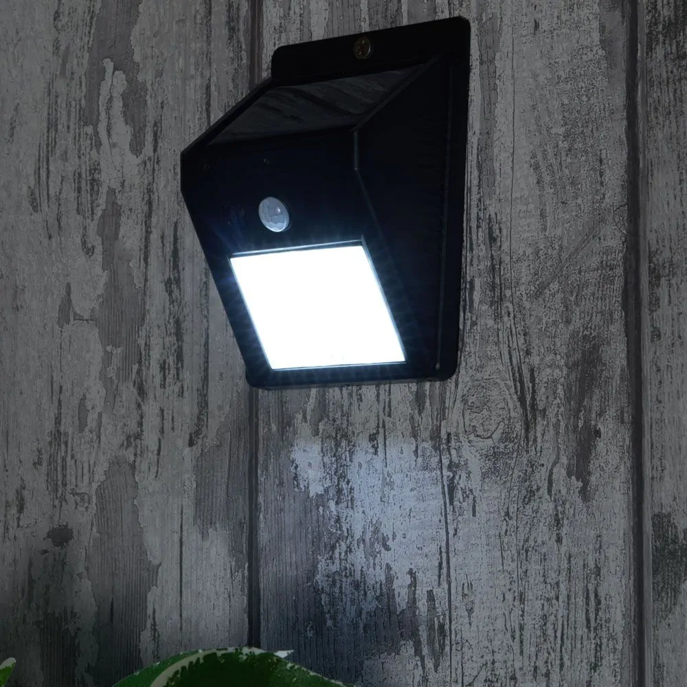 Dara LED Outdoor Solar Wall Light With PIR Sensor, Black - Image 2
