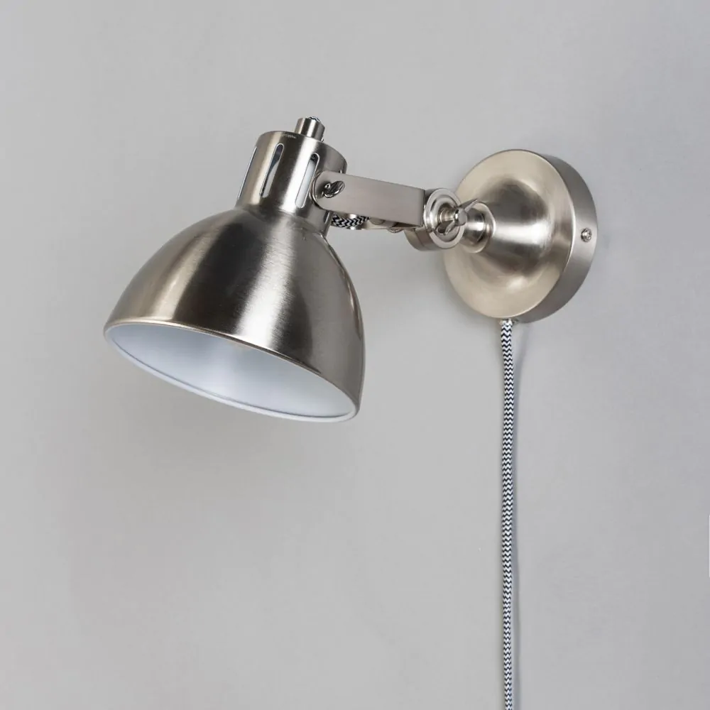 Daria Plug In Wall Light, Satin Nickel - Image 4