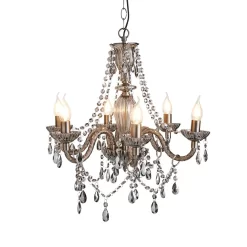 Darlia 6 Light Ceiling Pendant, Pewter