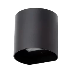 Davis Outdoor LED Rounded Up And Down Wall Light, Black