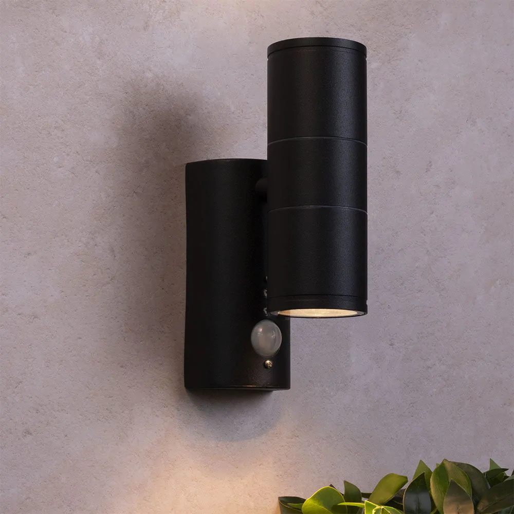 Delting Up And Down Outdoor Wall Light With PIR Sensor, Black - Image 2