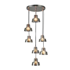 Demi Ceiling Pendant Light With Glass Shades, Copper
