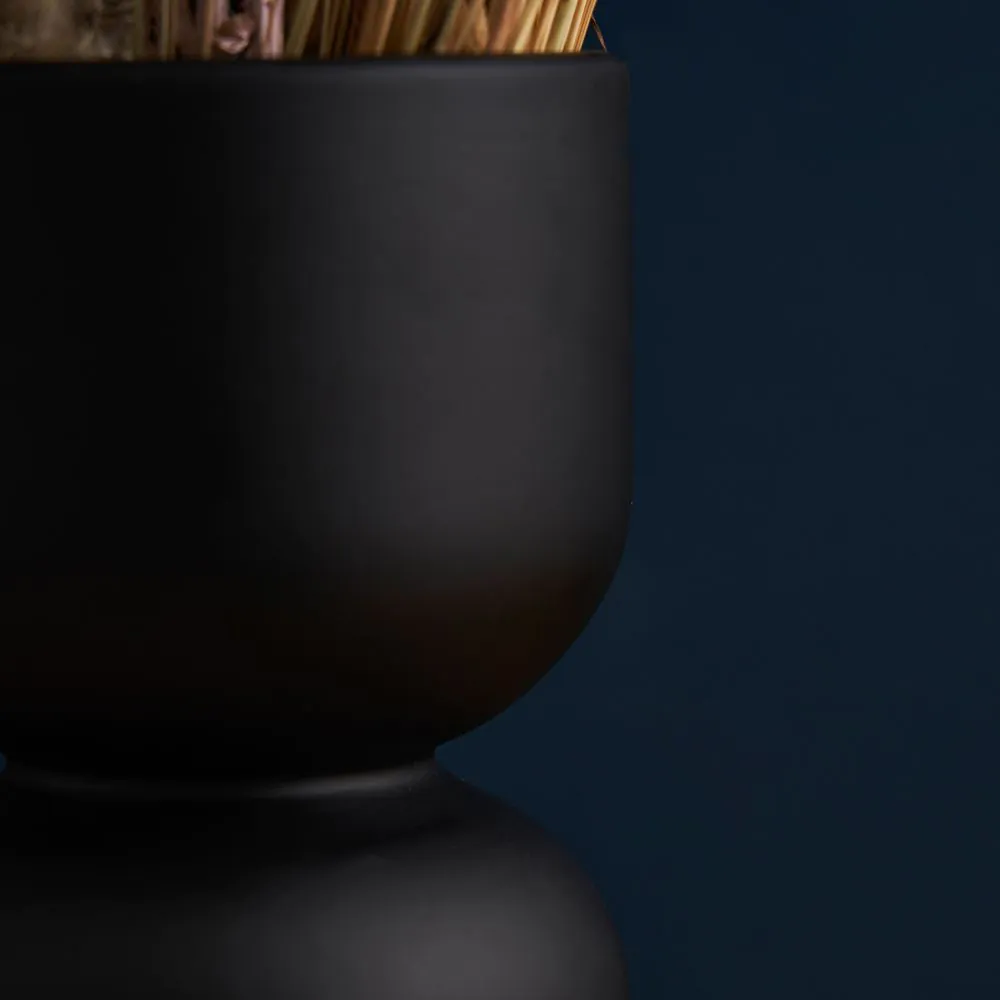 Egg Cup Shape Ceramic Vase, Black - Image 3