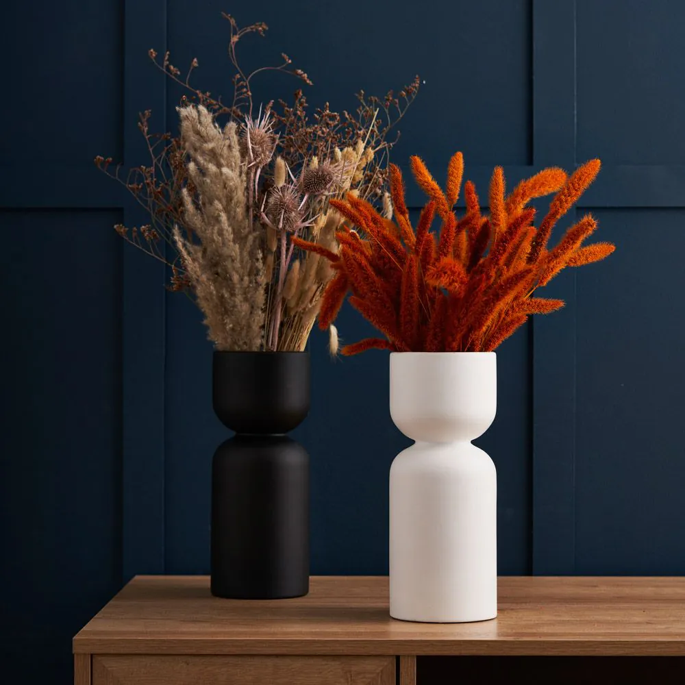 Egg Cup Shape Ceramic Vase, Black - Image 4