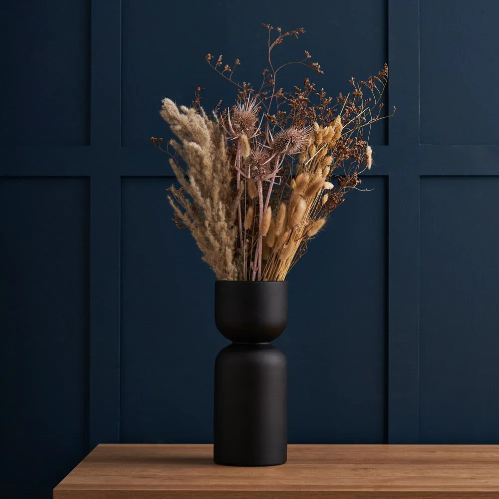 Egg Cup Shape Ceramic Vase, Black - Image 2