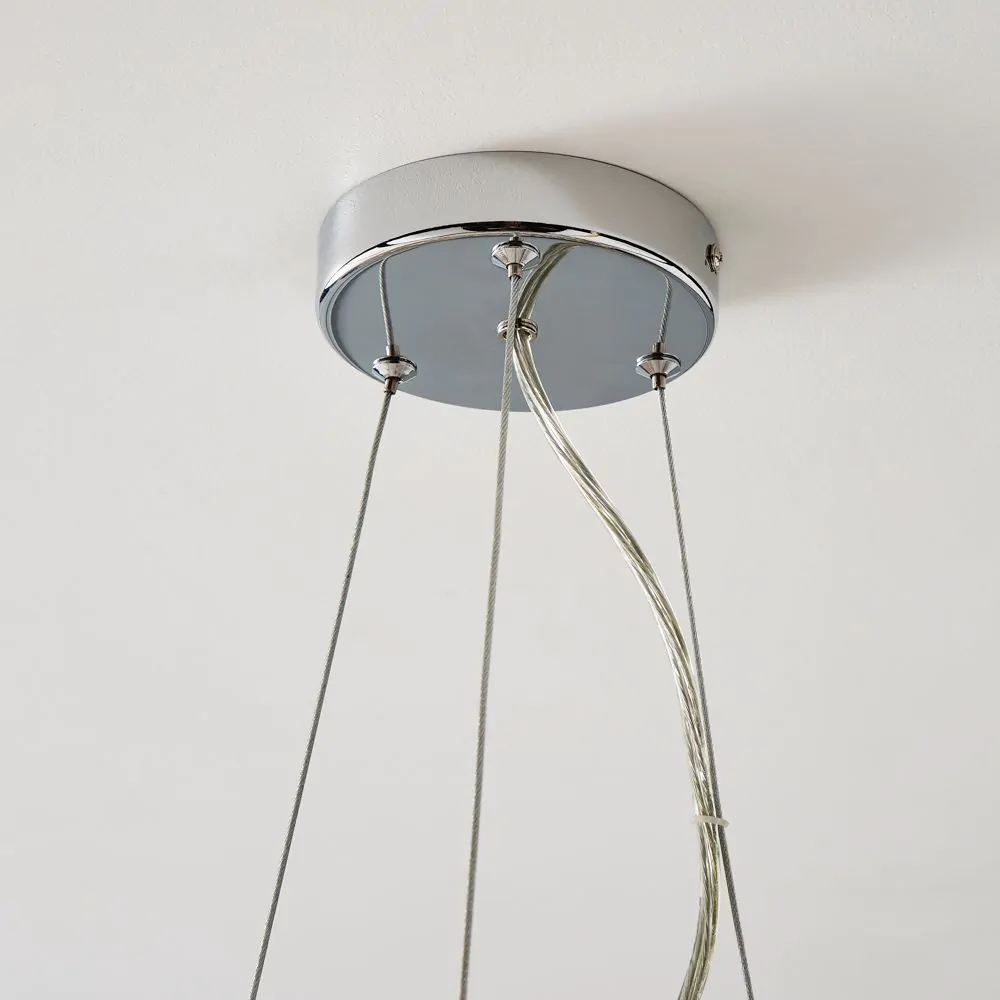 Eleanor Champagne Crystal Pendant, Chrome - Image 7