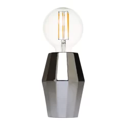 Elm Geometric Base Table Lamp, Silver