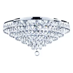 Elsa Crystal Diamond Effect Flush Ceiling Light, Chrome