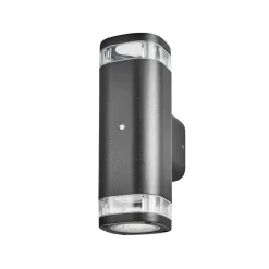 Epin Up & Down Outdoor Wall Light With Photocell Sensor, Black