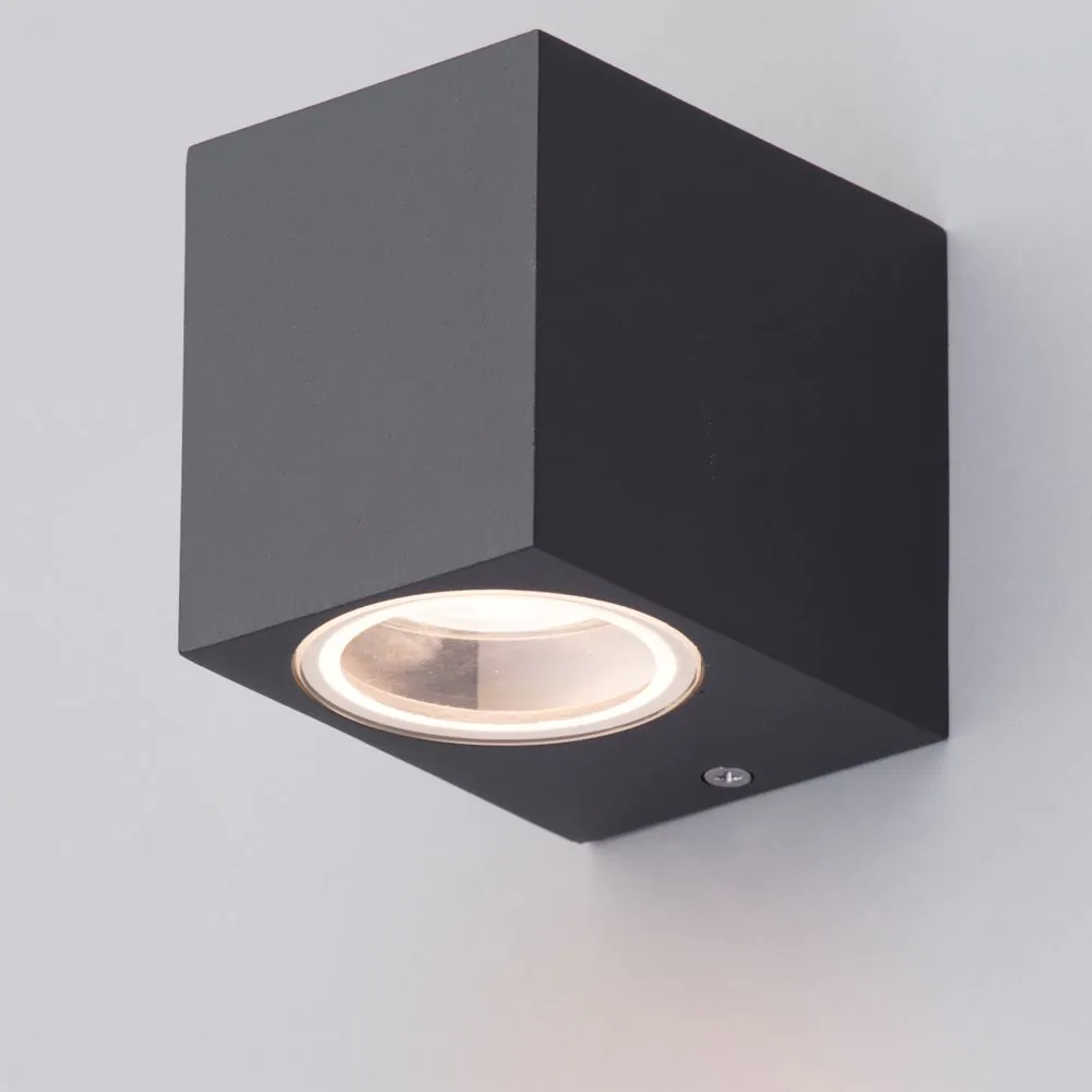 Etna Outdoor Square Wall Down Light, Anthracite - Image 2