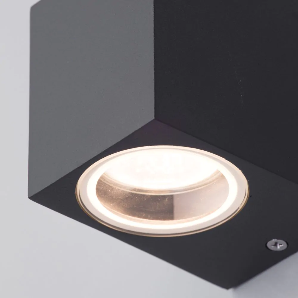 Etna Outdoor Square Wall Down Light, Anthracite - Image 4