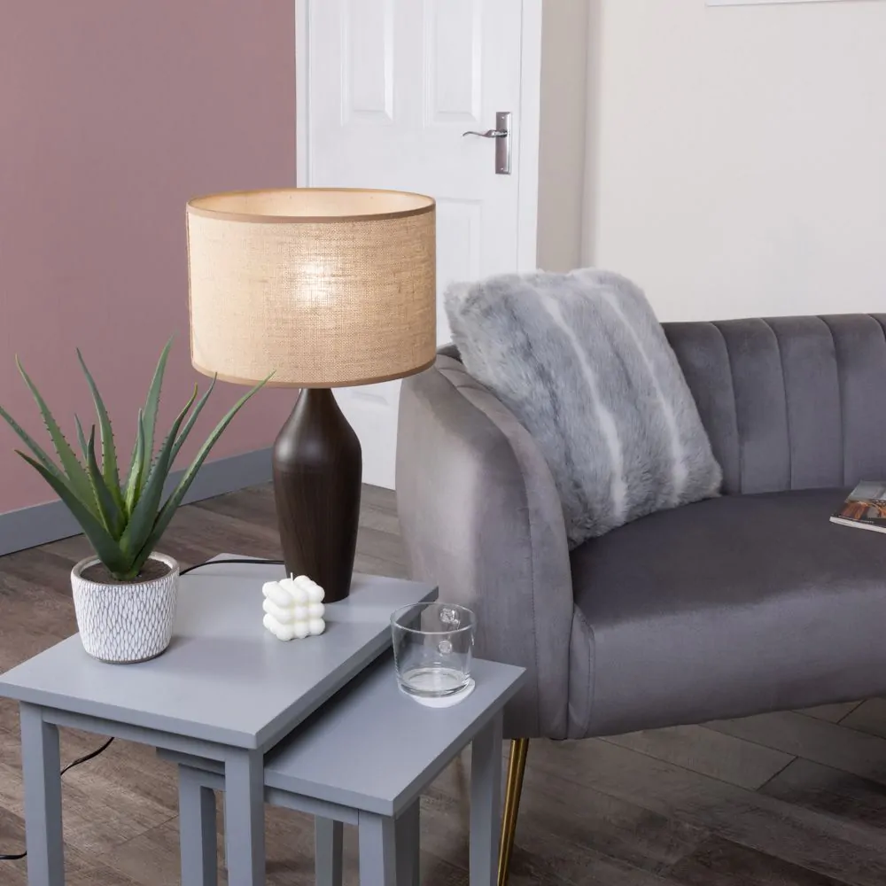 Eva Wooden Base Table Lamp, Natural - Image 2