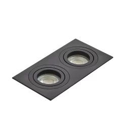 Faina Adjustable Double Squared Recessed Downlight, Matte Black