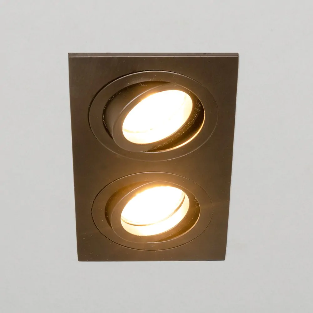 Faina Adjustable Double Squared Recessed Downlight, Matte Black - Image 3