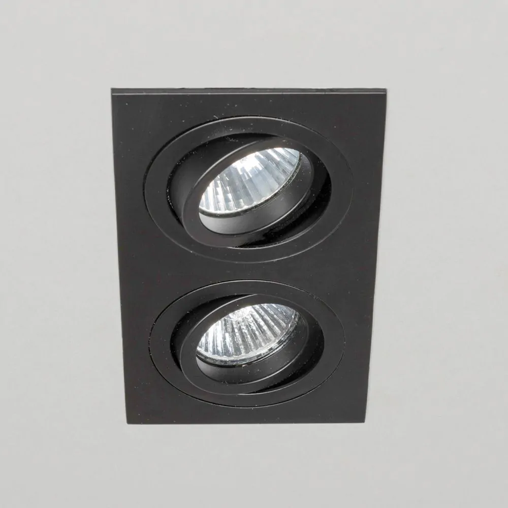 Faina Adjustable Double Squared Recessed Downlight, Matte Black - Image 4