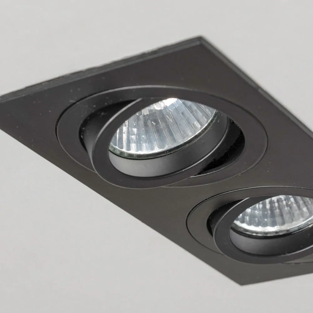 Faina Adjustable Double Squared Recessed Downlight, Matte Black - Image 5