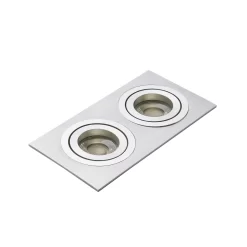 Faina Adjustable Double Squared Recessed Downlight, Silver