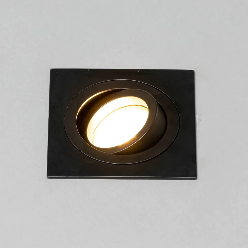 Faina Adjustable Square Recessed Downlight, Matte Black - Image 3