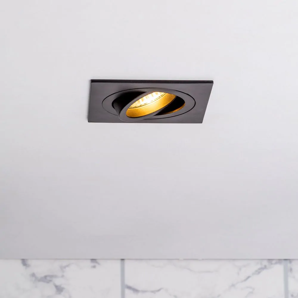 Faina Adjustable Square Recessed Downlight, Matte Black - Image 2