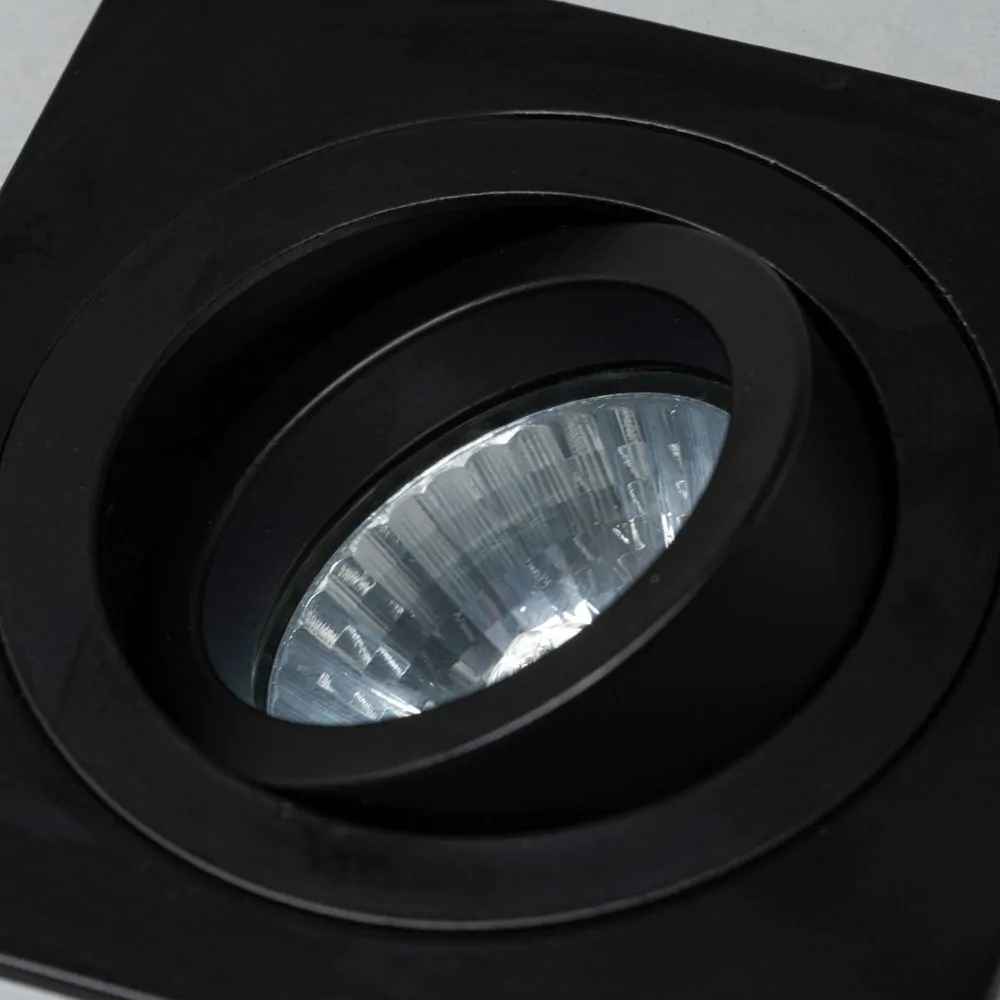 Faina Adjustable Square Recessed Downlight, Matte Black - Image 5