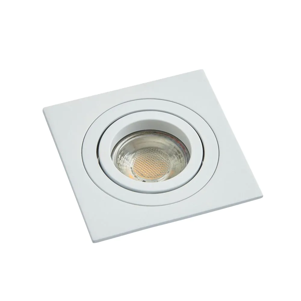 Faina Adjustable Square Recessed Downlight, White