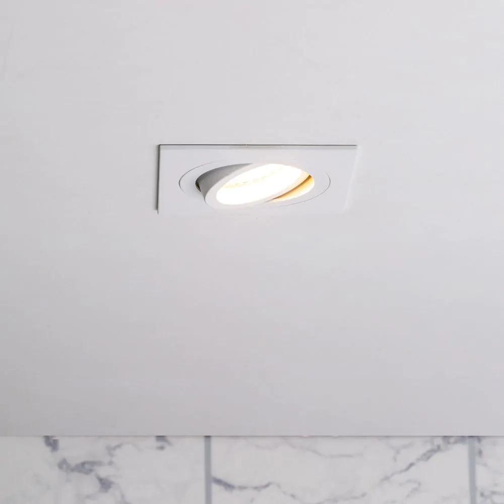 Faina Adjustable Square Recessed Downlight, White - Image 2