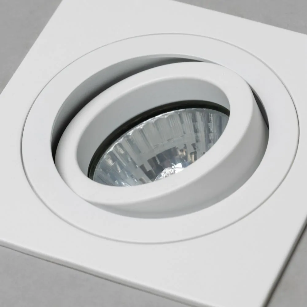 Faina Adjustable Square Recessed Downlight, White - Image 5